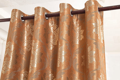 2 of 3:Marabella Jacquard 8 Grommet Room-Darkening Panel, Terracotta, 54x84 Inches 