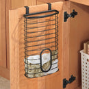 4 of 5:iDesign Axis Over the Cabinet Kitchen Storage Holder for Plastic and Garbage Bags, Matte Black 