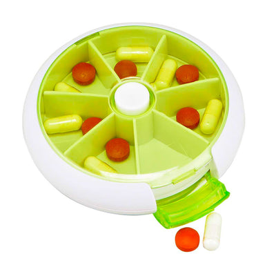 1 of 1:G-force Rotating Travel Weekly Pill Organizer, 3.6x1 Inches 