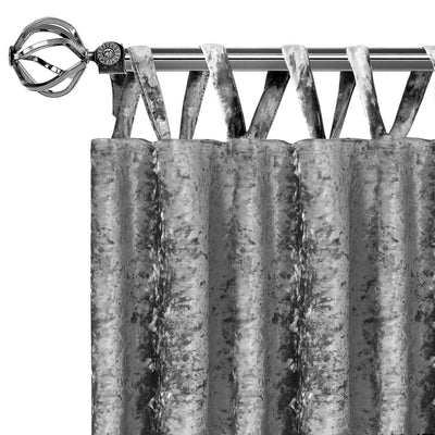 3 of 6:Harper Criss-Cross Tab Top Panel de cortina de ventana de felpa, gris, 50 x 84 pulgadas 