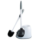 8 of 9:Brosse à cuvette et déboucheur 2 en 1 Bath Bliss, blanc 