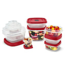 1 of 3:Boîtes de conservation Rubbermaid avec couvercles faciles à trouver, rouge-transparent, 24 pièces 