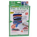2 of 7:Pac N Stack 4-Pack Vacuumed Air-Tight Storage Bags With Pump, Clear, 2 Size Bags 