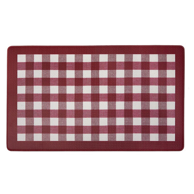 3 of 3:Tapete decorativo antifatiga Buffalo Check, borgoña-blanco, 18 x 30 pulgadas 