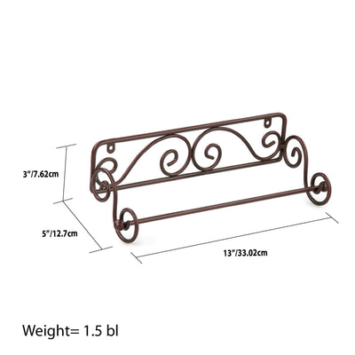 7 of 7:Home Basics Scroll Collection Steel Wall Mounted Paper Towel Holder, Bronze 