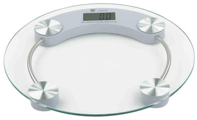3 of 7:Báscula de baño de vidrio digital redonda Home Basics, 13X1.25 pulgadas 