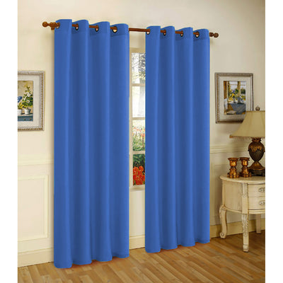 1 of 1:Panneau de fenêtre à œillets en fausse soie Melanie, bleu roi, 55 x 84 pouces 