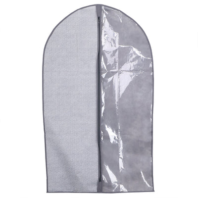 1 of 4:Home Basics Herringbone Non-Woven Suit Bag with Clear Plastic Panel, Grey 