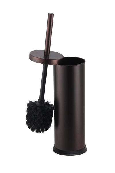 1 of 4:Home Basics Toilet Bowl Brush with Holder For Bathroom Storage, Bronze 