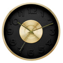1 of 1:Premius Electro Plated Metal Wall Clock, Black-Gold, 16 Inches 