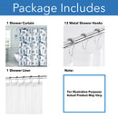 2 of 2:Karla Nautical Shower Curtain, 12 Metal Hooks With Shower Liner Set, Navy, 70x72 Inches 