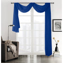 1 of 1:Linda Voile Sheer Solid Window Scarf, Navy Blue, 55x216 Inches 