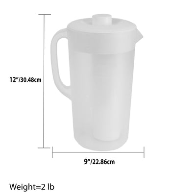 4 of 4:Home Basics 2 LT Classic Plastic Pitcher with Four Tumblers, White 