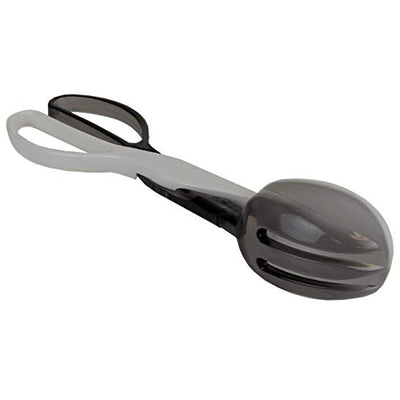 2 of 6:Home Basics Heavy Duty Plastic Salad Tongs, White-Gray, 11.5x2.5x3 Inches 