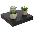 2 of 5:Home Basics Decorative Square Wood Floating Shelf, Black, 9x9x1.5 Inches 