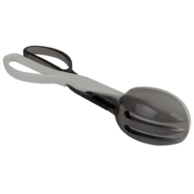1 of 6:Home Basics Heavy Duty Plastic Salad Tongs, White-Gray, 11.5x2.5x3 Inches 
