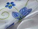 8 of 8:Vittoria Floral Embroidered Double Panel With Attached Valance, Navy, 54x84 Inches 