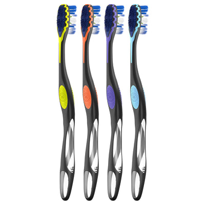 2 of 2:Colgate 360 Floss-Tip Bristle Toothbrush, Soft, 4-Count 