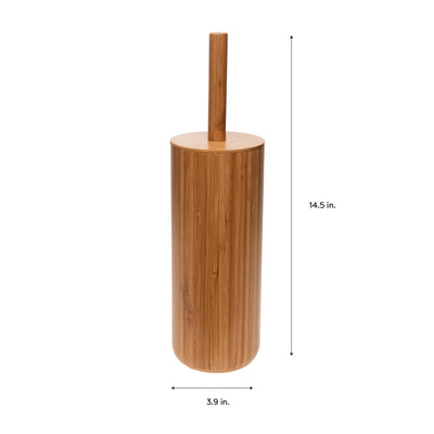 4 of 4:Bath Bliss Rounded Bamboo Toilet Bowl Brush 