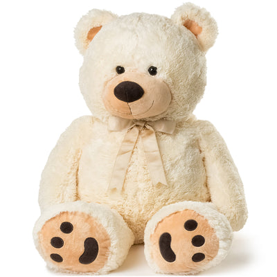 1 of 8:JOON Énorme ours en peluche avec ruban, couleur crème 