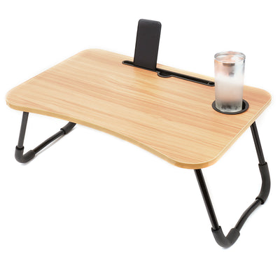 1 of 8:Home Basics Laptop And Tablet Tray with Folding Legs, Walnut, 23x15.5x8.5 Inches 