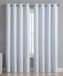 1 of 2:Angela 2-Pack Ribbed Textured Blackout Grommet Window Panel, White, 74x84 Inches 