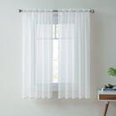 1 of 1:Panneau transparent à passe-tringle Lisa Plaid, blanc, 55 x 63 pouces 