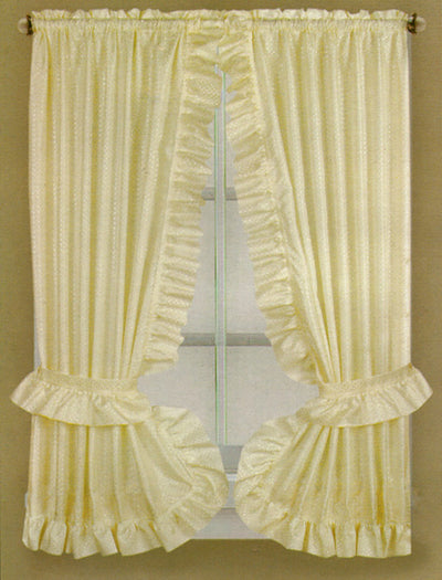 1 of 1:Fabric Dobbie Window Curtain Set Beige - 36x54 