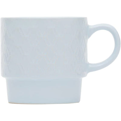 4 of 5:Ensemble de 4 tasses empilables Home Basics avec support, motif double diamant en relief 