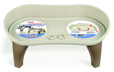 1 of 2:Pet Parade Elevated Pet Bowl Tray, Brown, 21.2x10.6x3.7 Inches 