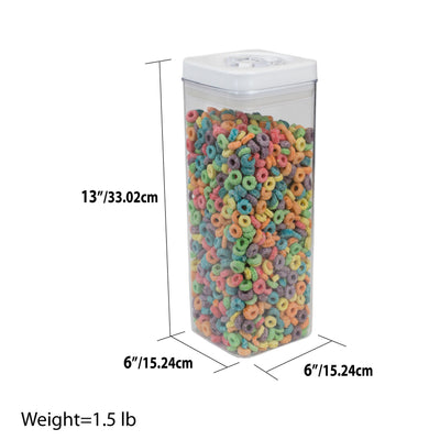6 of 6:Home Basics Twist N’ Lock Square Food Storage Canister, Clear, 3.1 Liters 