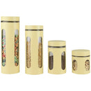 1 of 4:Ensemble de 4 boîtes en acier inoxydable de la collection Essence de Home Basics, jaune 