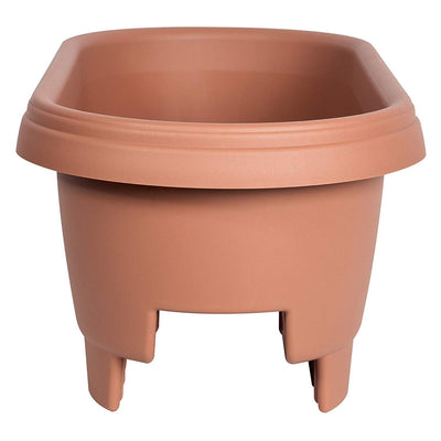 3 of 5:Bloem Grow Off The Ground Deck Rail Planter, Terracotta, 23.9x11.9x9 Inches 