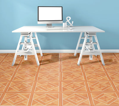 2 of 2:Carreau de sol en vinyle auto-adhésif Nexus White Border Classic Inlaid Parquet 12x12 - 20 carreaux/20 pi2 