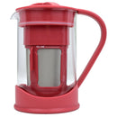 2 of 6:Cafetière à infusion froide Spigo avec pichet en verre borosilicaté, rouge, 1 litre, 8 x 5 pouces 