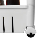 5 of 8:Home Basics 3-Tier Kitchen Storage Cart With Wheels, White, 21.5x5x28.7 Inches 