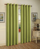 1 of 1:Panneau de fenêtre à œillets en fausse soie Melanie, vert, 55 x 63 pouces 