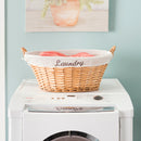 5 of 7:Home Basics Wicker Laundry Basket with Removeable Liner, Natural, 22x17x9.5 Inches 