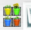 4 of 5:Ensemble de jardinières murales Ideaworks 8 pièces, multicolore, 9,8 x 9,5 x 7 pouces 