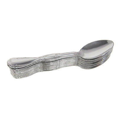 1 of 1:Lot de 12 cuillères à thé robustes en acier inoxydable - Argent 