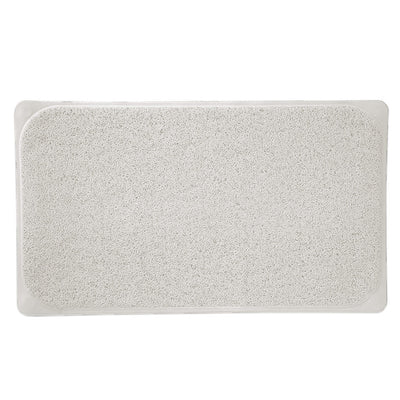 1 of 1:Popular Bath Woven Loofah Bath Mat, White, 17.25x29.5 Inches 