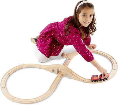 2 of 4:Melissa & Doug Coffret de train classique en bois en forme de huit, 22 pièces 