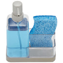 3 of 4:Home Basics Plastic Soap Dispenser with Sponge and Compartment, Light Gray, 13.5 Ounces 