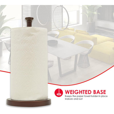 4 of 4:Home Basics Galleria Freestanding Paper Towel Holder, Bronze 