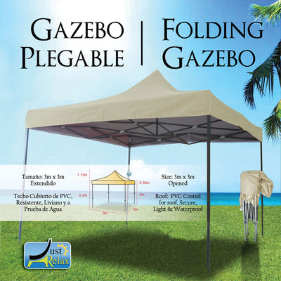 2 of 2:Tonnelle pliante Just Relax, beige, 3 x 3 m 