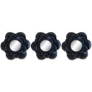 1 of 1:Ensemble de 3 miroirs décoratifs floraux Premius, noir, 26 x 9 pouces (total) 