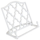 2 of 7:Home Basics - Soporte para libros de cocina de celosía marroquí de hierro fundido, color blanco, 10.5 x 5.5 x 9 pulgadas 