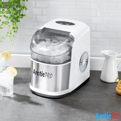 3 of 8:Arctic-Pro Easy Clean Flip-Top Lid Portable Ice Maker, White-Stainless Steel 