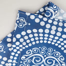 3 of 3:iDesign Medallion Fabric Shower Curtain, Blue-White, 72x72 Inches 