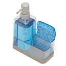 2 of 4:Home Basics Plastic Soap Dispenser with Sponge and Compartment, Light Gray, 13.5 Ounces 